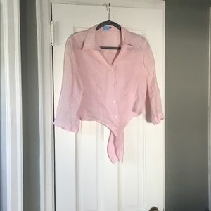 J. McLaughlin Light Pink Linen Shirt